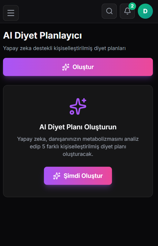 AI Destekli Diyet Planlayıcı